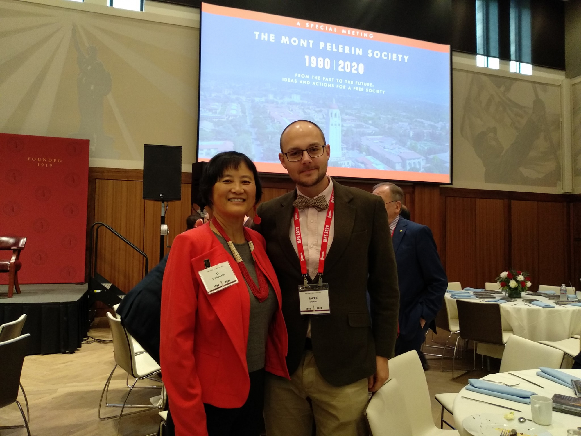 Jacek Spendel z Li Schoolland na spotkaniu Mont Pelerin Society